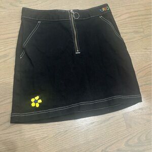 Vans Brighton Skirt Black Denim Skirt Patch women’s size small
